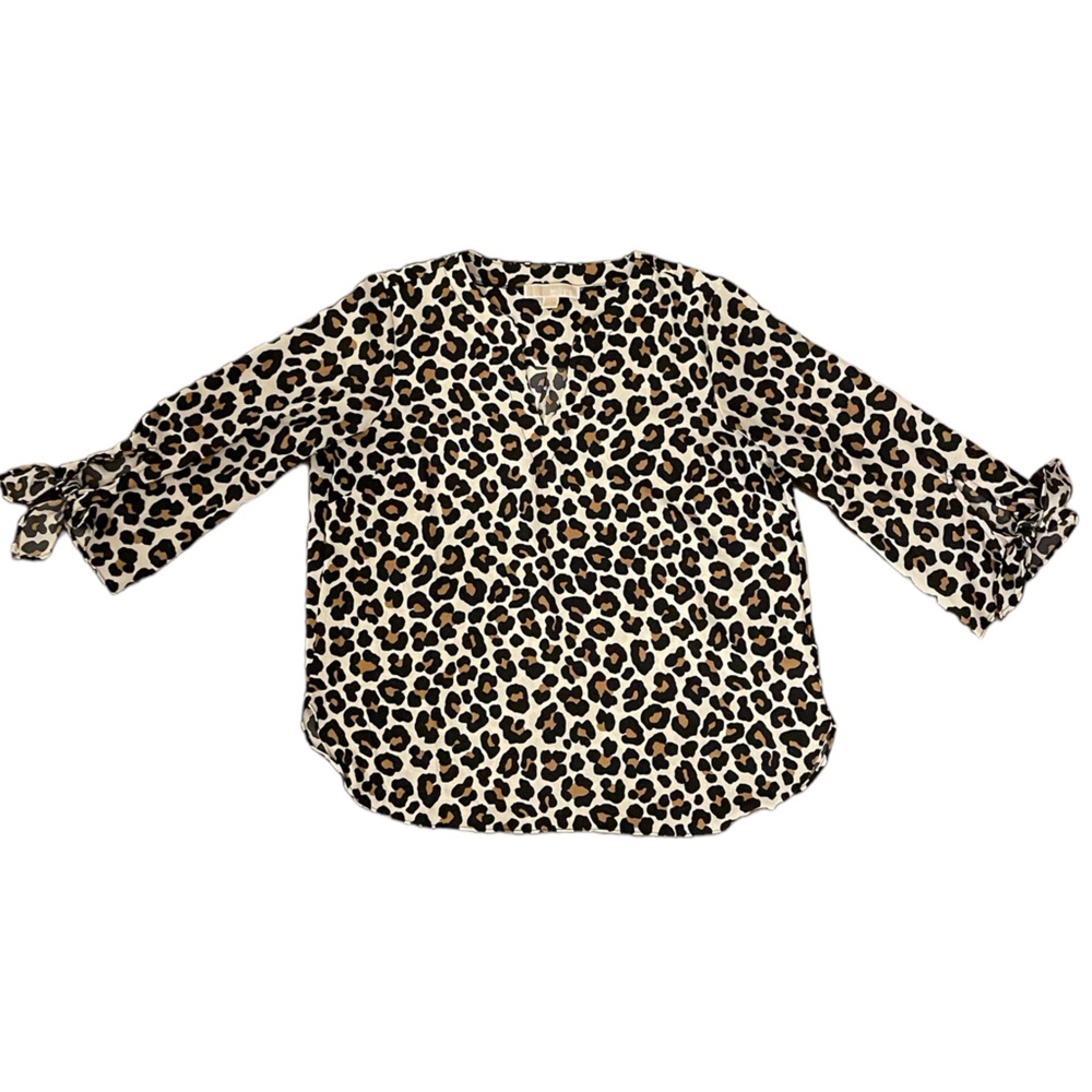 Michael Kors Leopard Print V Neck Lightweight Blo… - image 2